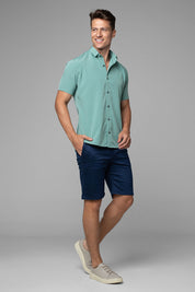 Camisa Social W.R Manga Curta Repelente a Líquidos Slim