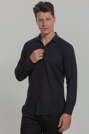 Camisa Social Masculina de Linho Linen 30 Manga Longa Slim
