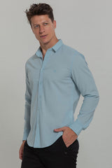Camisa Social Masculina de Linho Linen 30 Manga Longa Slim