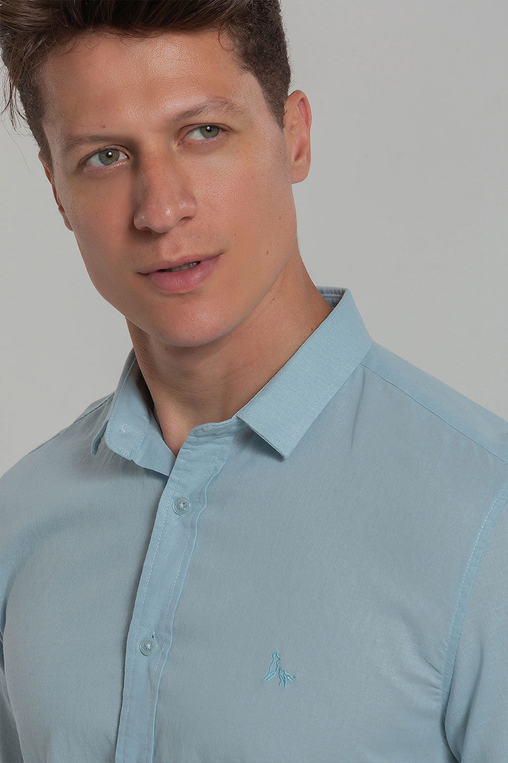 Camisa Social Masculina de Linho Linen 30 Manga Longa Slim