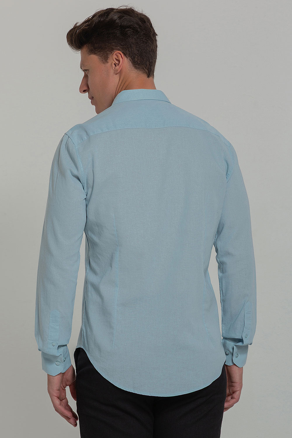 Camisa Social Masculina de Linho Linen 30 Manga Longa Slim