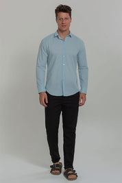 Camisa Social Masculina de Linho Linen 30 Manga Longa Slim