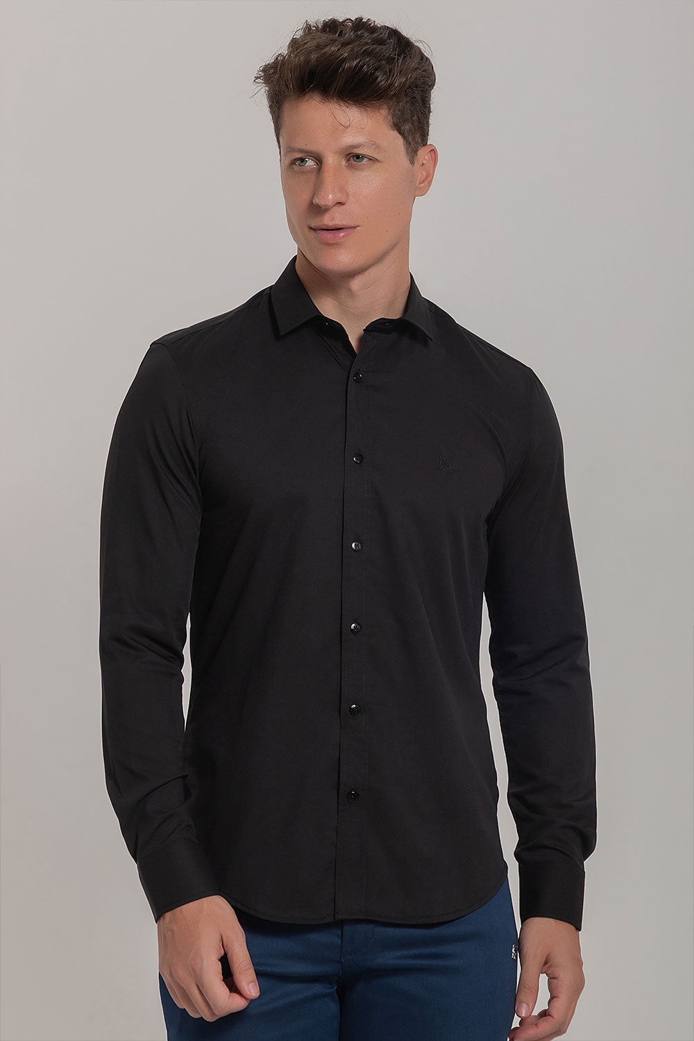 Camisa Social Masculina Fibra de Bambu Manga Longa Slim Fit
