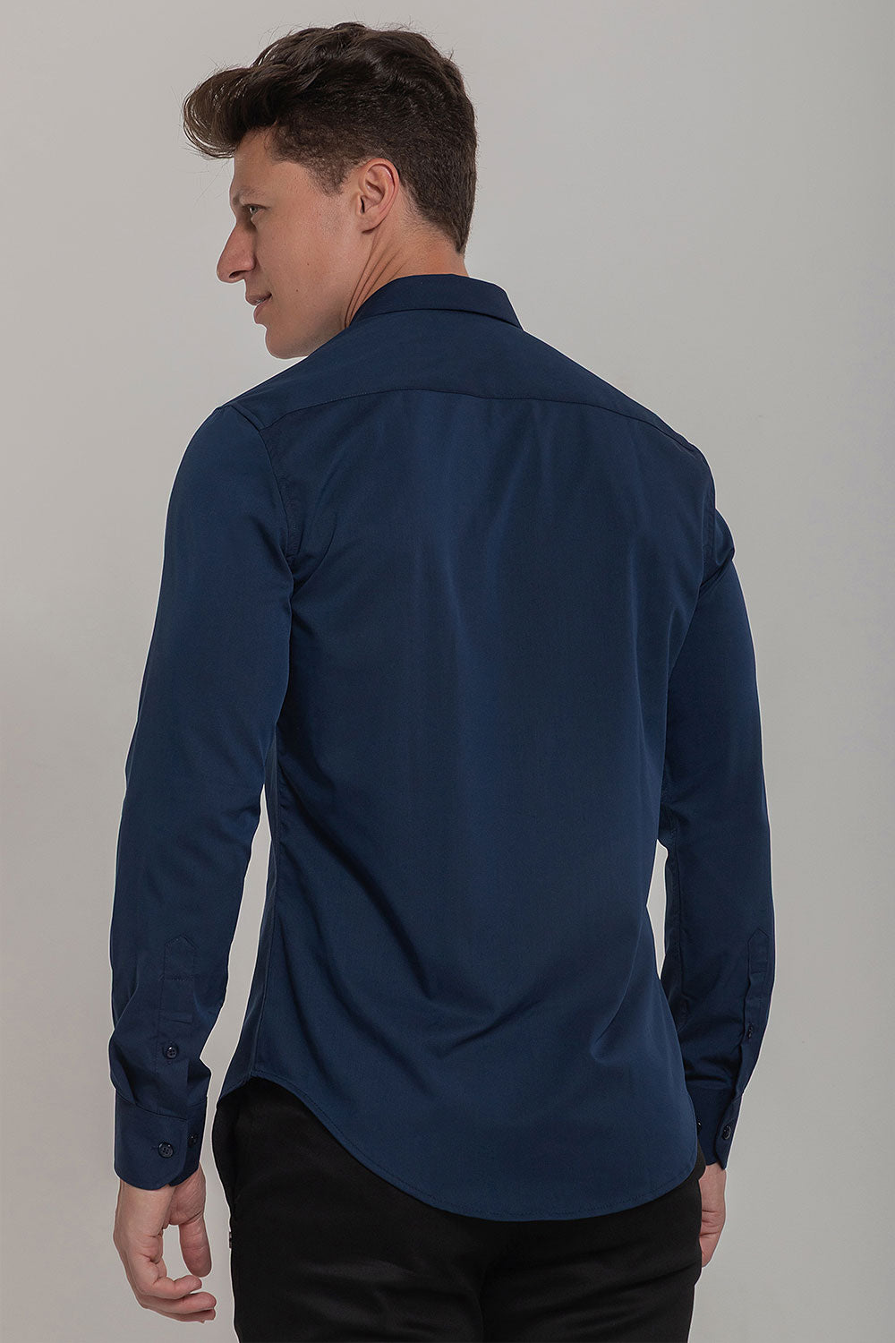 Camisa Social Masculina Fibra de Bambu Manga Longa Slim Fit