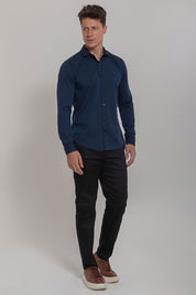 Camisa Social Masculina Fibra de Bambu Manga Longa Slim Fit