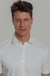 Camisa Social Masculina Fibra de Bambu Manga Curta Slim