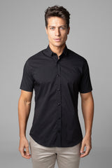 Camisa Social Masculina Manga Curta Tricoline Acetinada