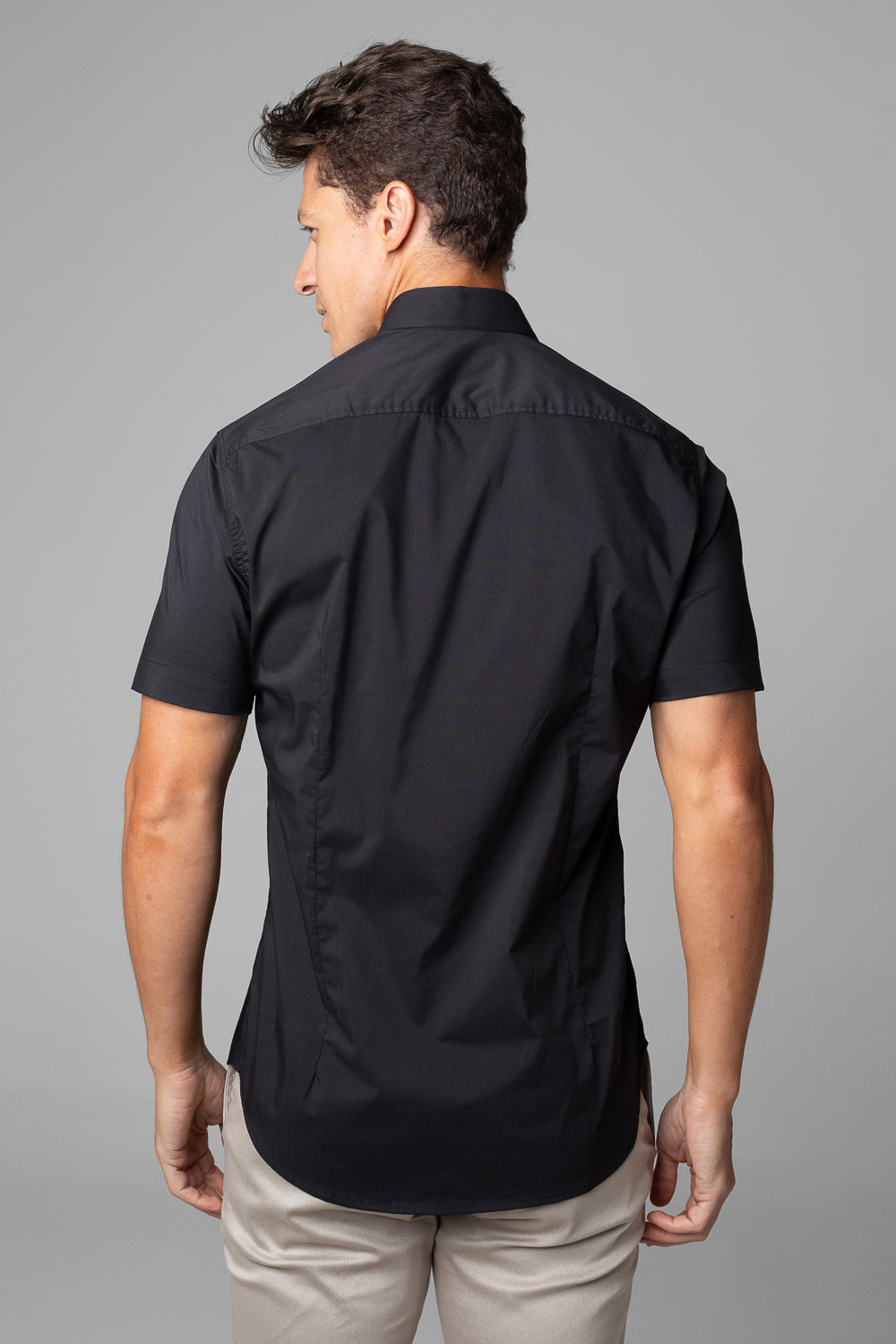 Camisa Social Masculina Manga Curta Tricoline Acetinada