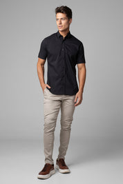 Camisa Social Masculina Manga Curta Tricoline Acetinada