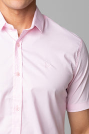 Camisa Social Masculina Manga Curta Tricoline Acetinada