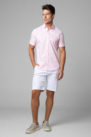Camisa Social Masculina Manga Curta Tricoline Acetinada