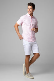 Camisa Social Masculina Manga Curta Tricoline Acetinada