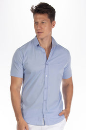 Camisa Social Masculina Manga Curta Tricoline Acetinada