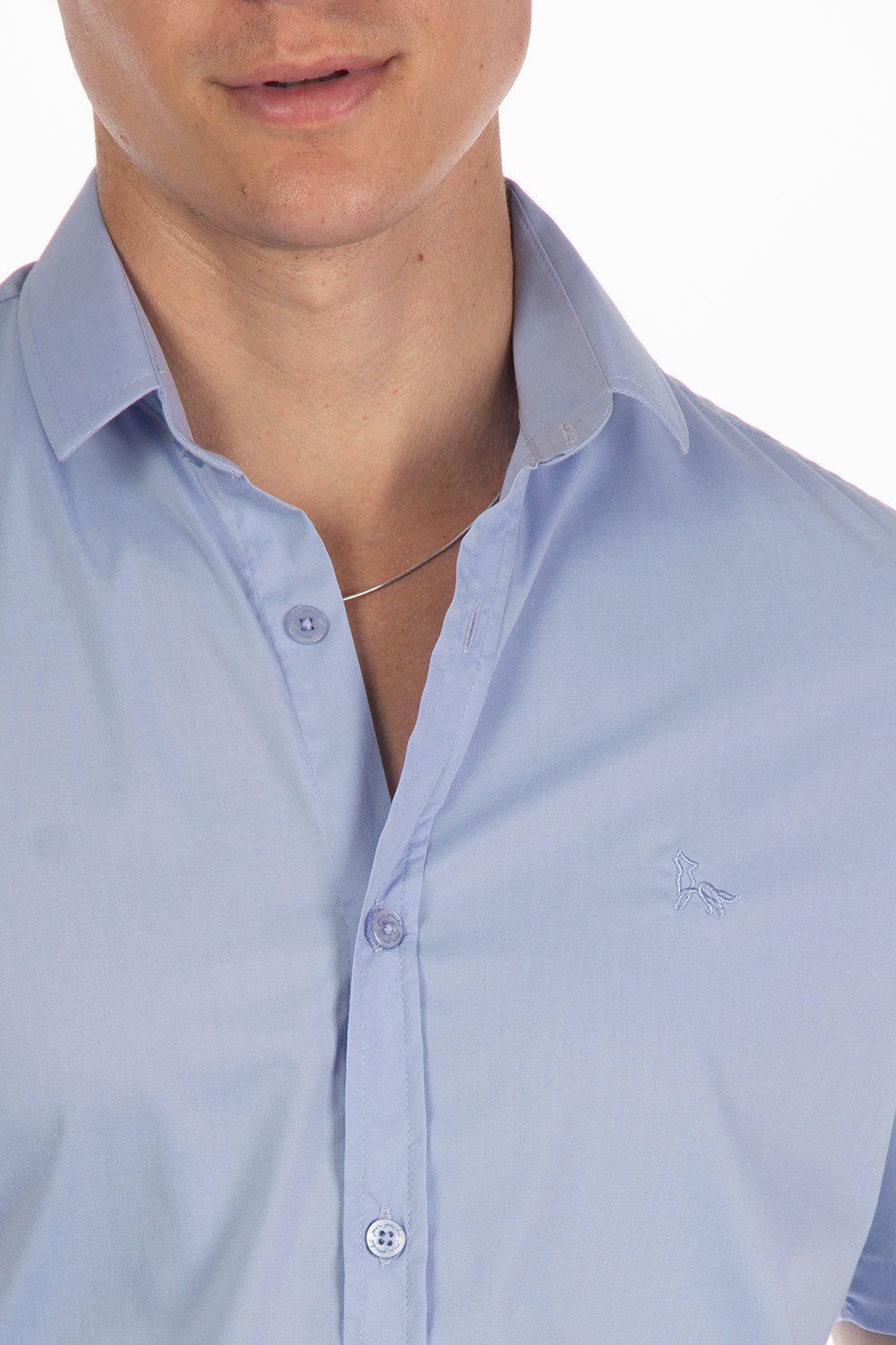 Camisa Social Masculina Manga Curta Tricoline Acetinada