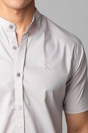 Camisa Social Masculina Manga Curta Tricoline Acetinada