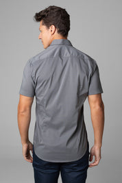 Camisa Social Masculina Manga Curta Tricoline Acetinada