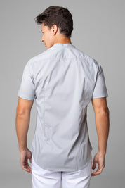 Camisa Social Masculina Gola Padre Manga Curta Tricoline