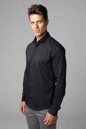 Camisa Social Masculina Tricoline Acetinada Slim Fit Vista Oculta ML