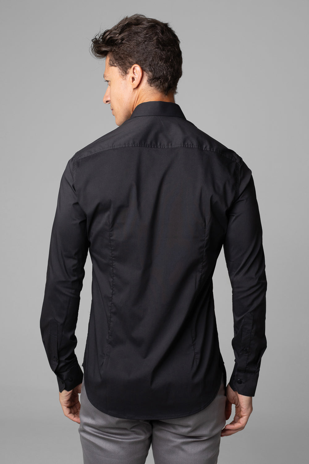 Camisa Social Masculina Tricoline Acetinada Slim Fit Vista Oculta ML