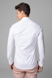 Camisa Social Masculina Tricoline Acetinada Slim Fit Vista Oculta ML