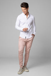Camisa Social Masculina Tricoline Acetinada Slim Fit Vista Oculta ML