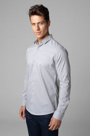 Camisa Social Masculina Tricoline Acetinada Slim Fit Vista Oculta ML