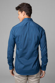 Camisa Social Masculina Tricoline Acetinada Slim Fit Vista Oculta ML