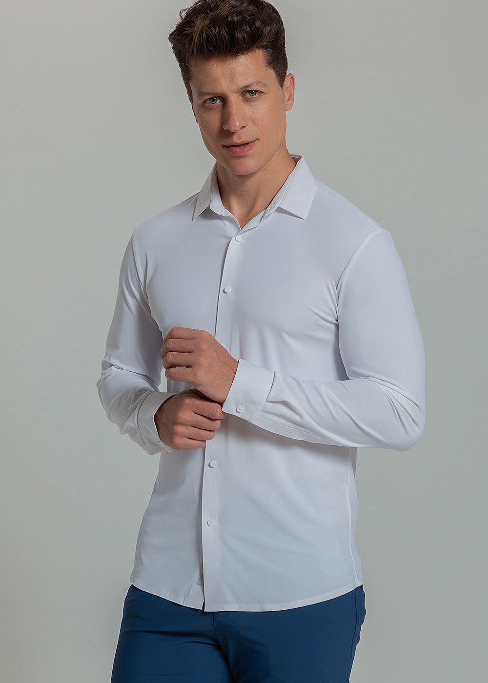 Camisa Social Masculina Ultra Stretch 360° Manga Longa
