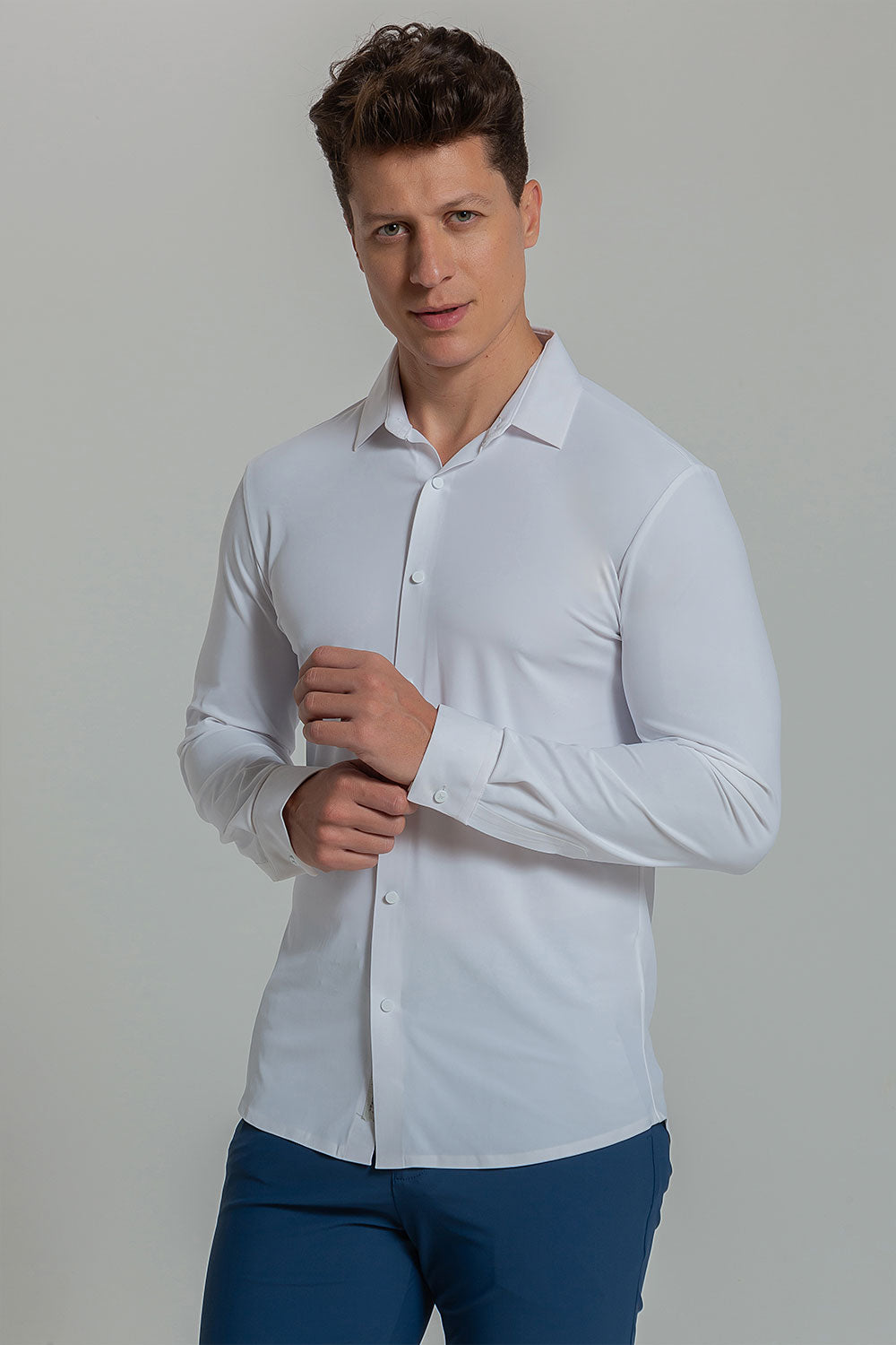 Camisa Social Masculina Ultra Stretch 360° Manga Longa