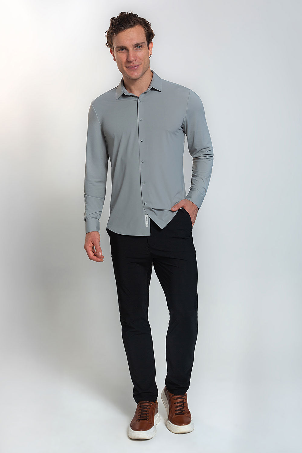 Camisa Social Masculina Ultra Stretch 360° Manga Longa