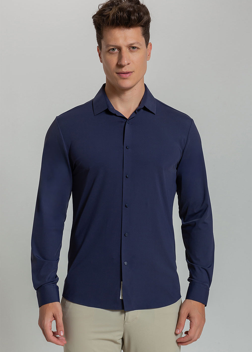Camisa Social Masculina Ultra Stretch 360° Manga Longa