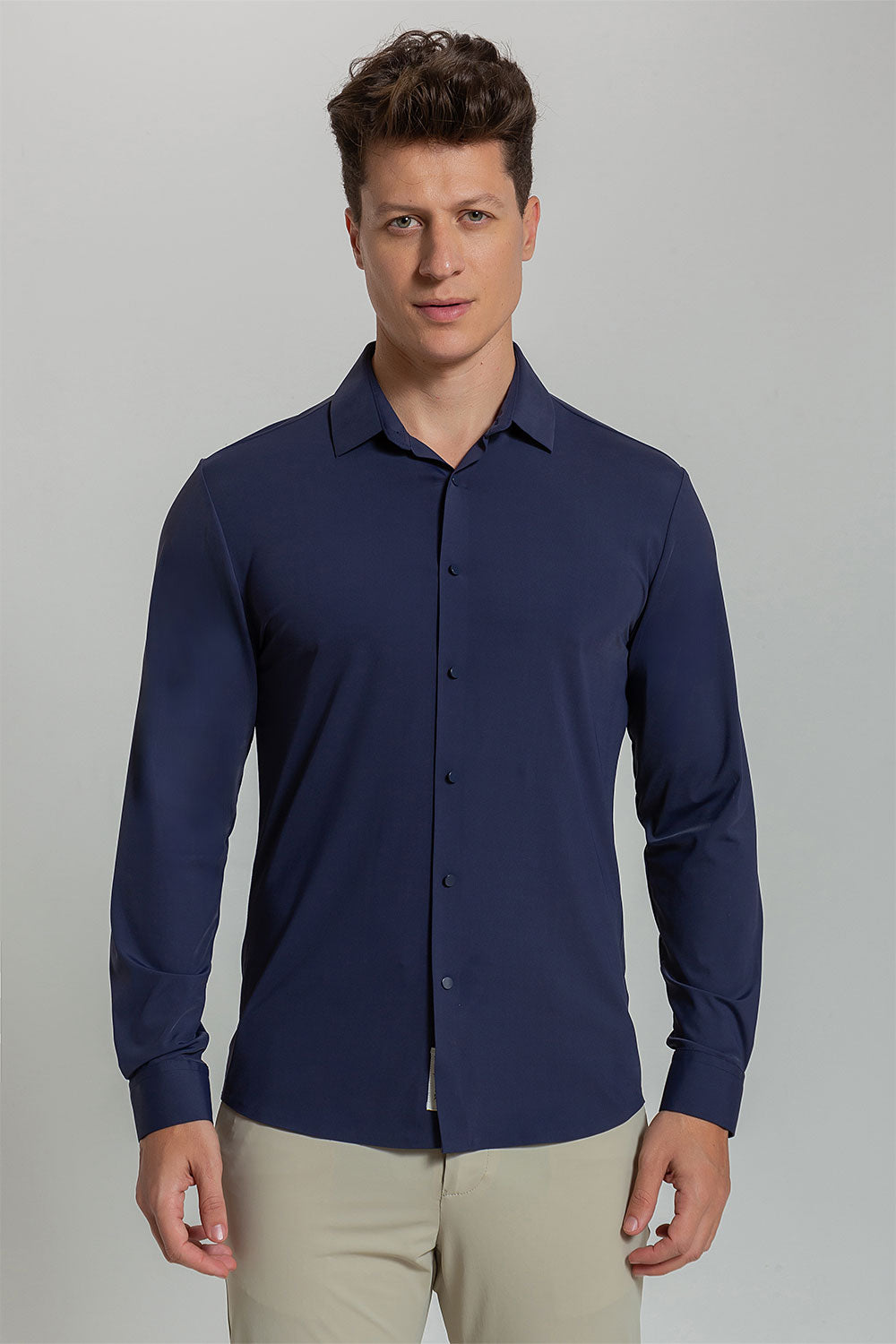 Camisa Social Masculina Ultra Stretch 360° Manga Longa