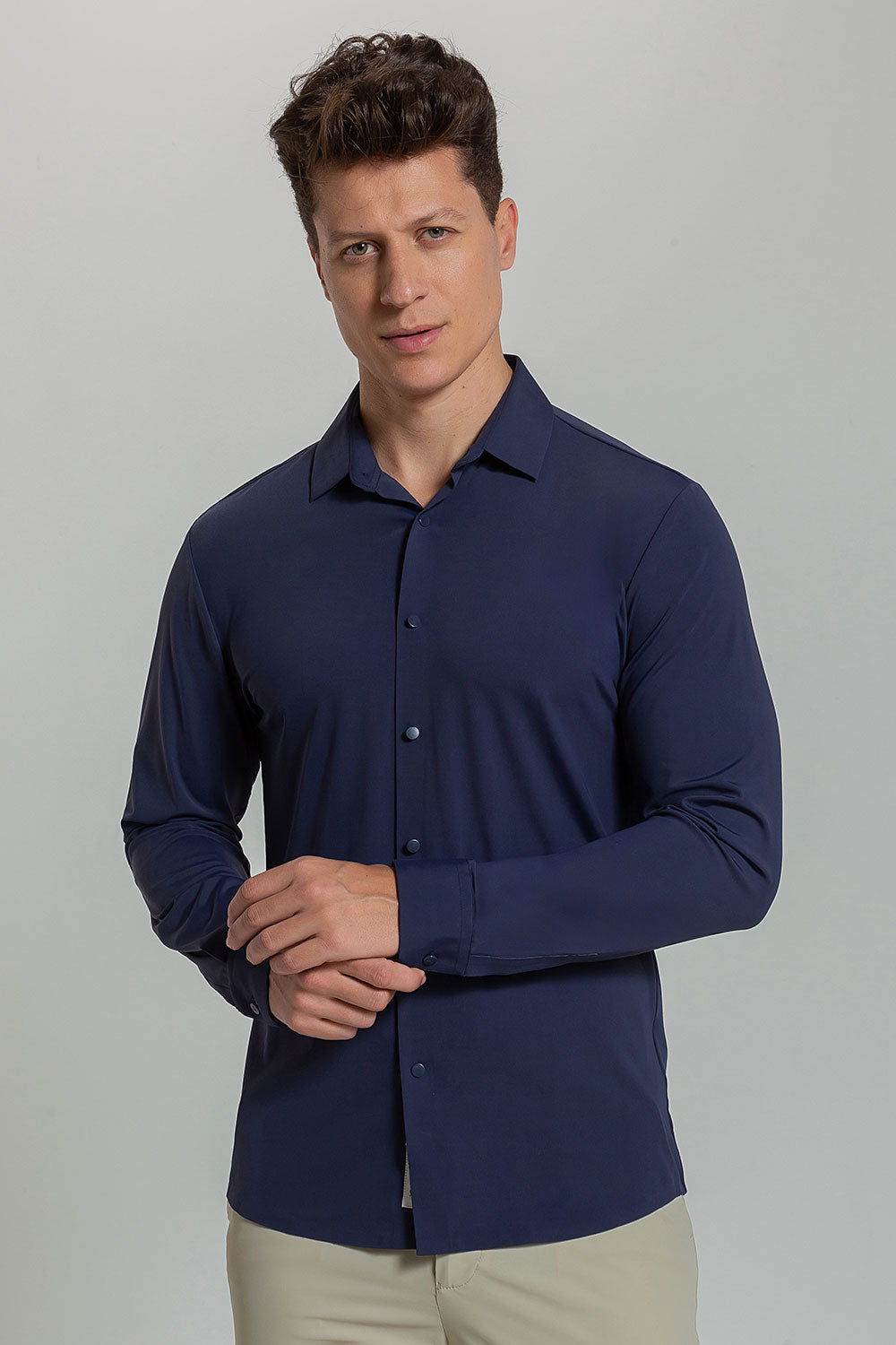 Camisa Social Masculina Ultra Stretch 360° Manga Longa