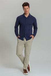 Camisa Social Masculina Ultra Stretch 360° Manga Longa