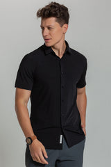 Camisa Social Masculina Ultra Stretch 360° Manga Curta
