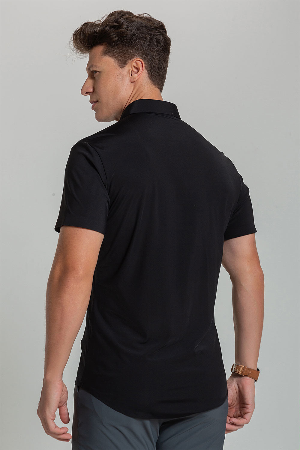 Camisa Social Masculina Ultra Stretch 360° Manga Curta