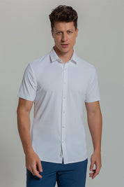 Camisa Social Masculina Ultra Stretch 360° Manga Curta