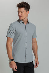 Camisa Social Masculina Ultra Stretch 360° Manga Curta