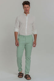 Calça Alfaiataria Masculina de Linho Cós Transpassado