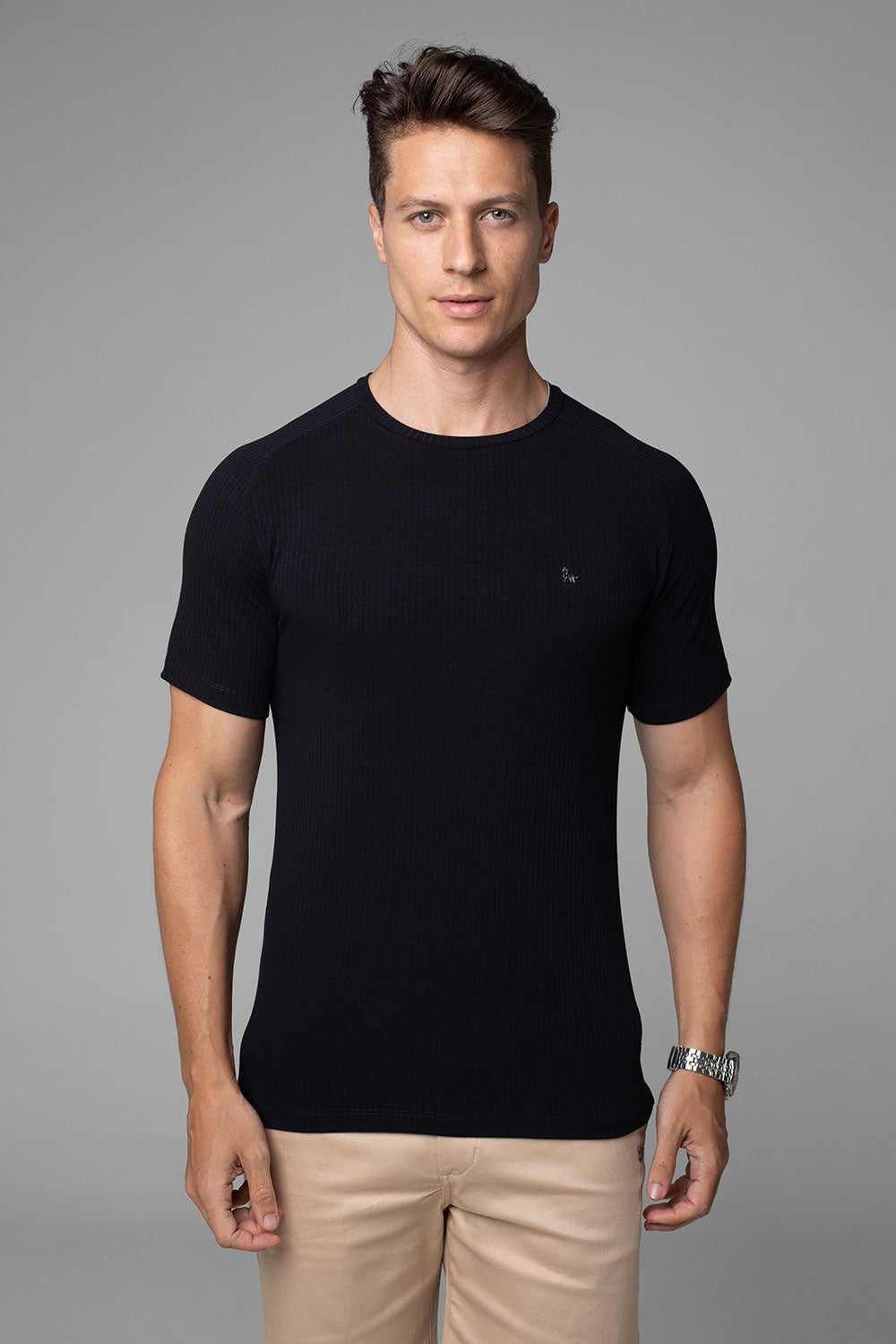 Camiseta Canelada Masculina Slim Tonic