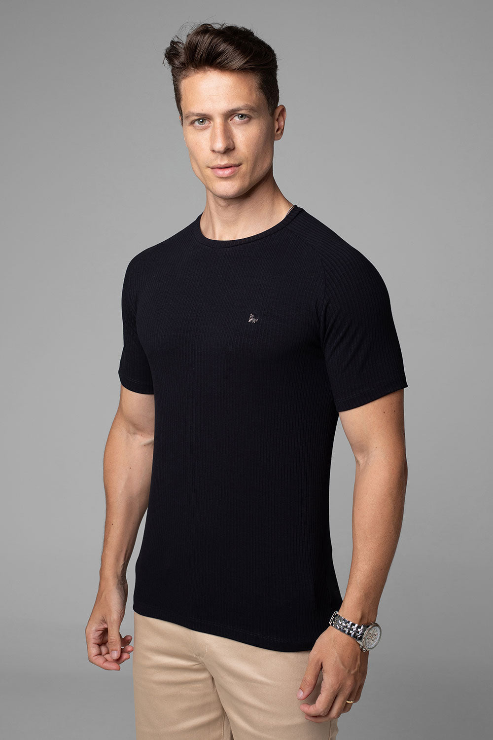 Camiseta Canelada Masculina Slim Tonic