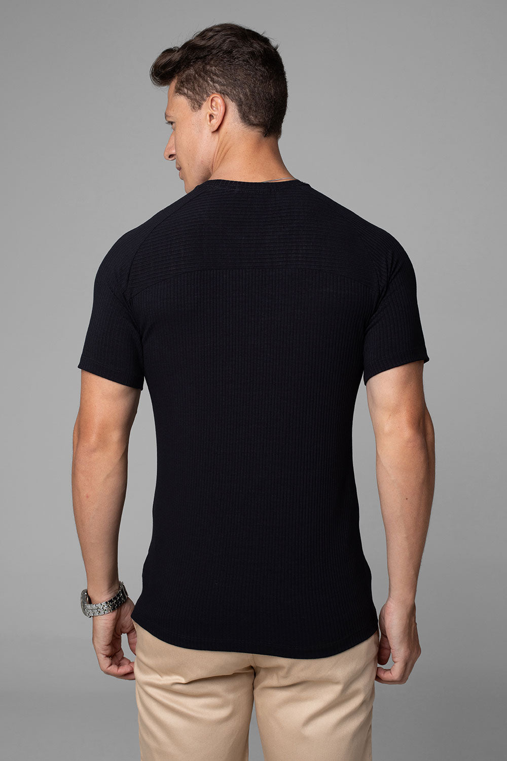 Camiseta Canelada Masculina Slim Tonic