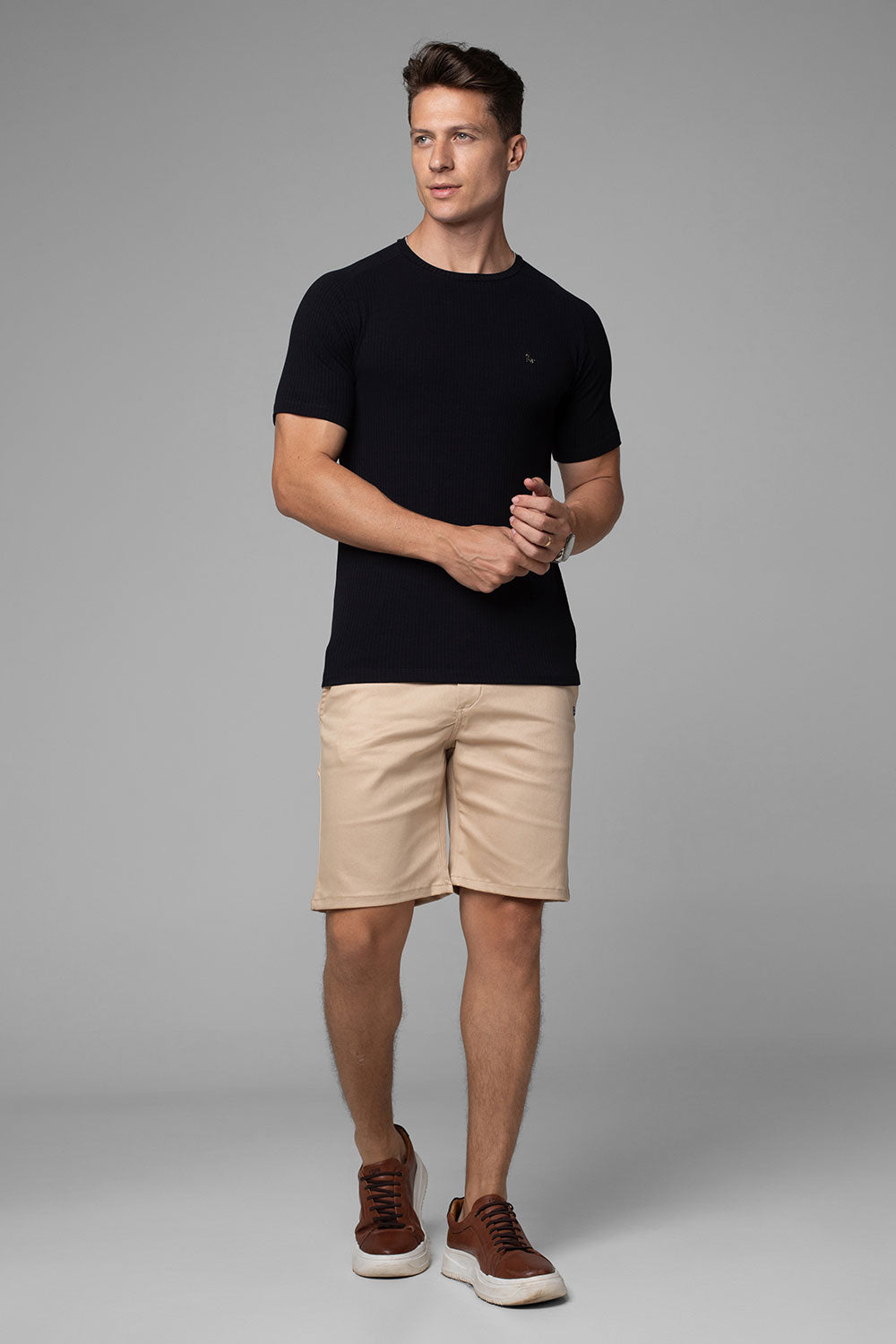Camiseta Canelada Masculina Slim Tonic
