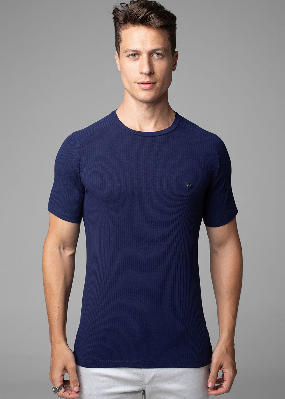 Camiseta Canelada Masculina Slim Tonic