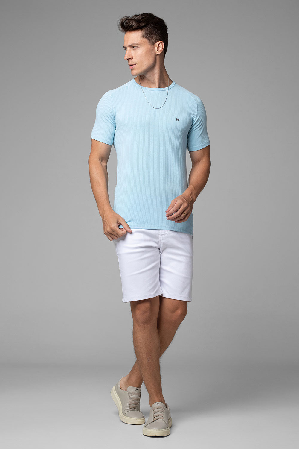 Camiseta Canelada Masculina Slim Tonic