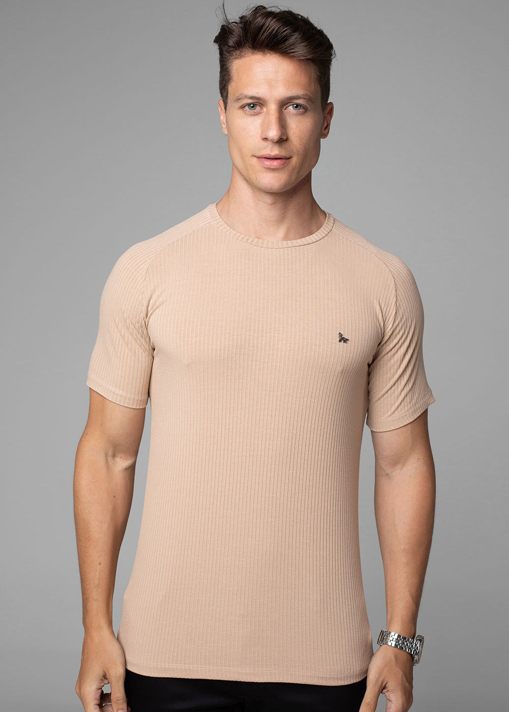 Camiseta Canelada Masculina Slim Tonic