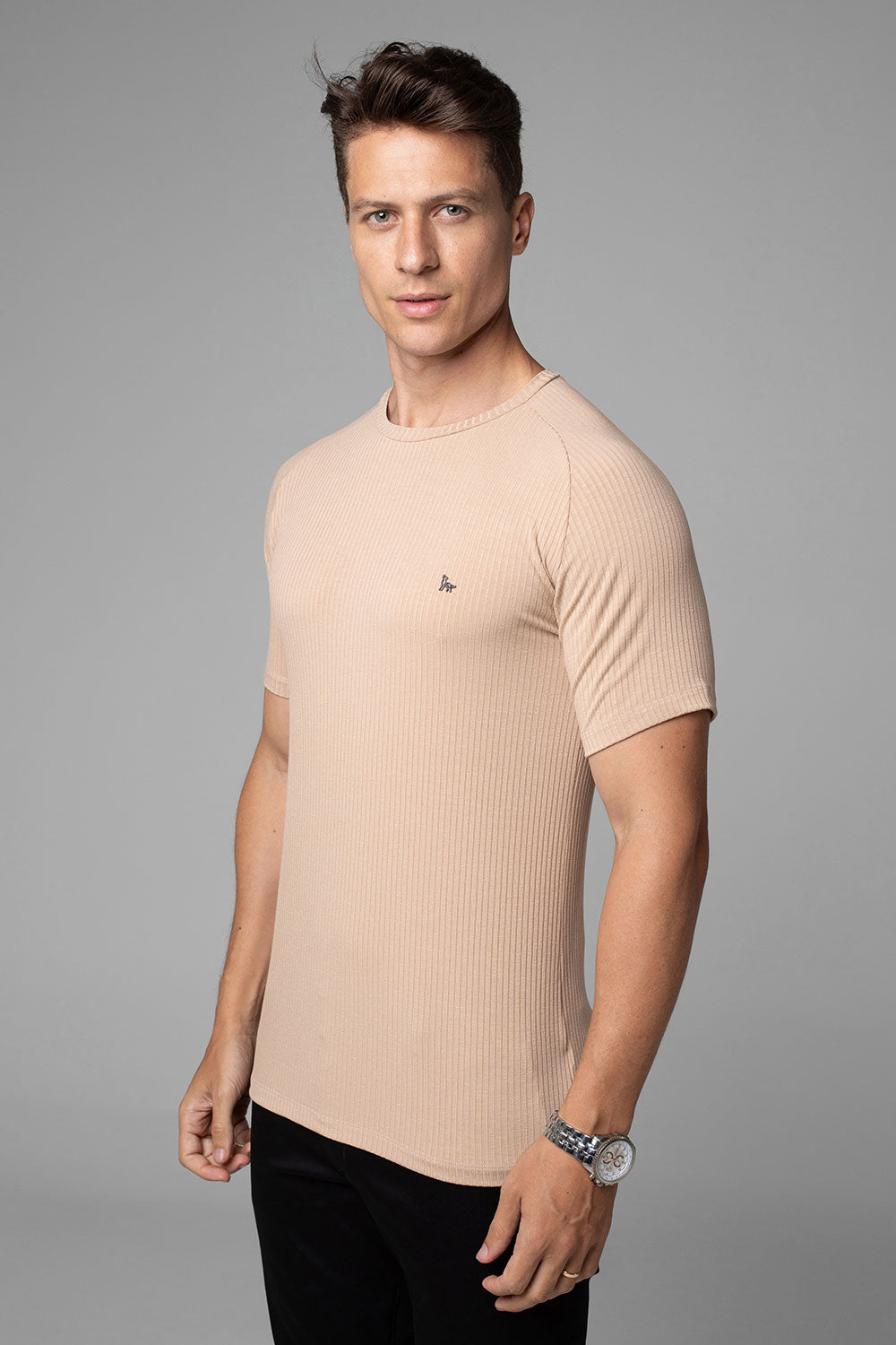 Camiseta Canelada Masculina Slim Tonic